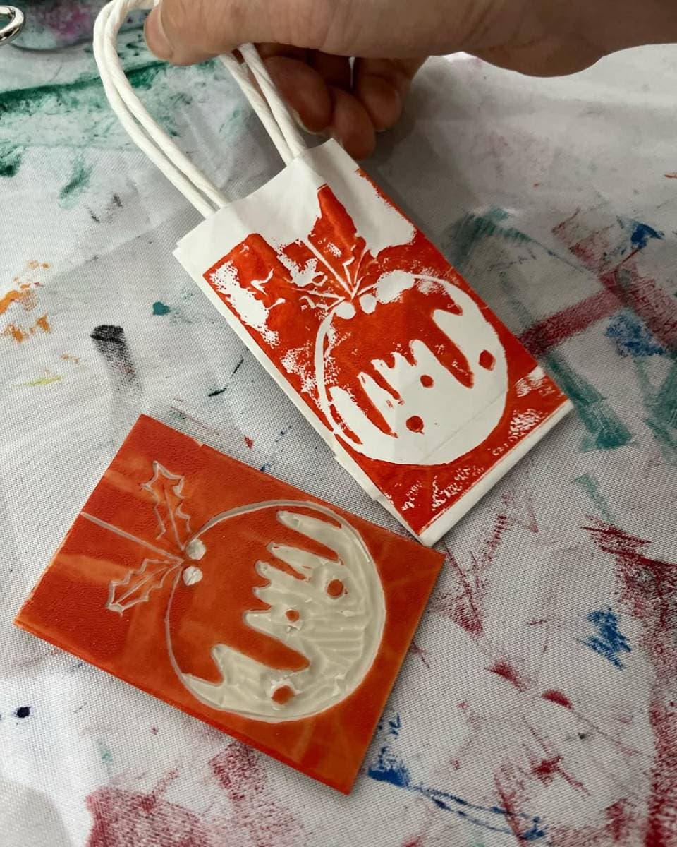 Christmas Card Linocut