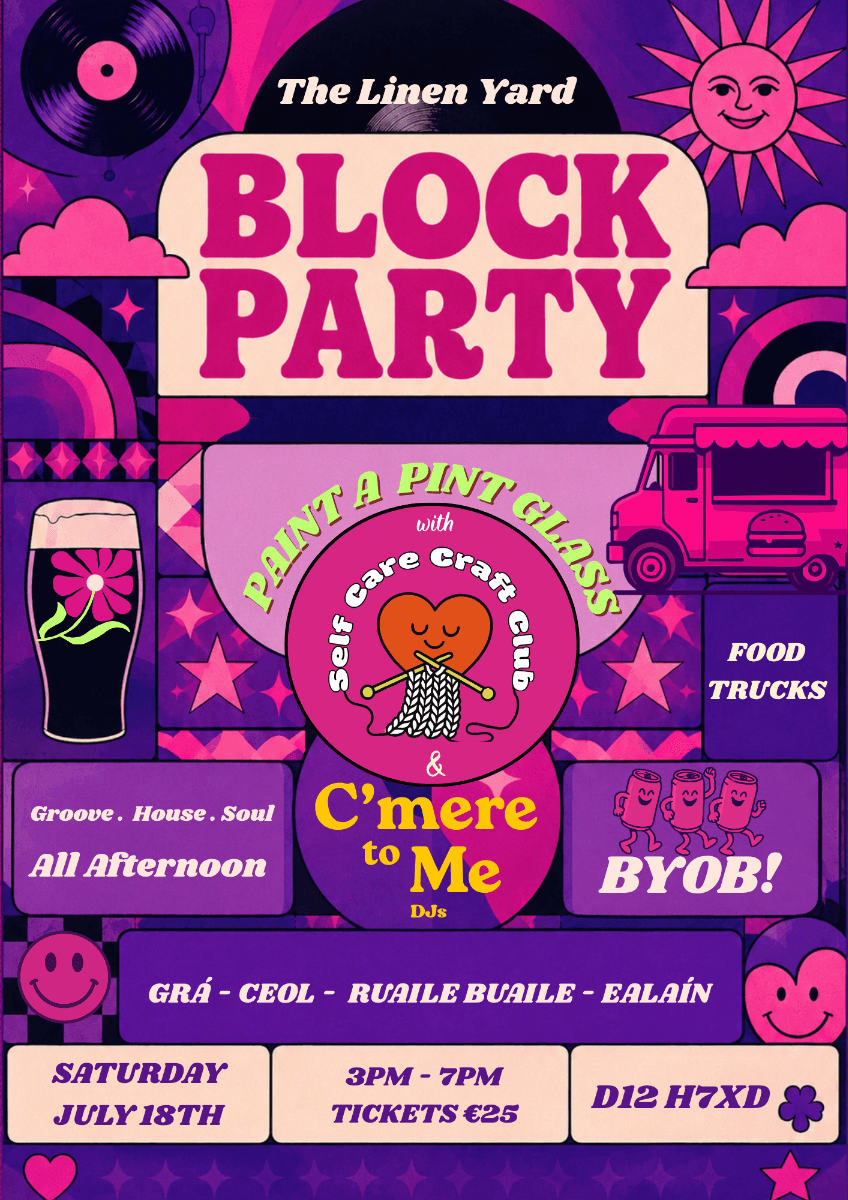 Self Care Craft Club X C'mere to Me Block Party - Paint a Pint Glass