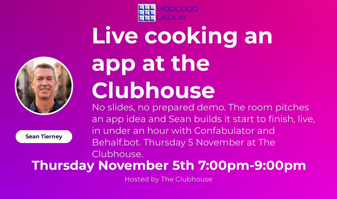 Live cooking an app at the Clubhouse