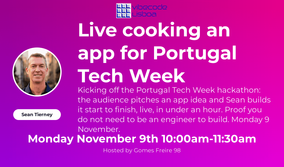 Live cooking an app for Portugal Tech Week