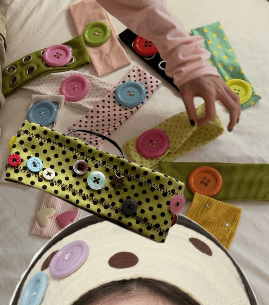 Decorating headbands!